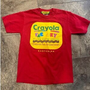 Vintage Retro‎ Crayola Factory Easton PA Kids Red Graphic T Shirt Sz 6-8 VTG EUC
